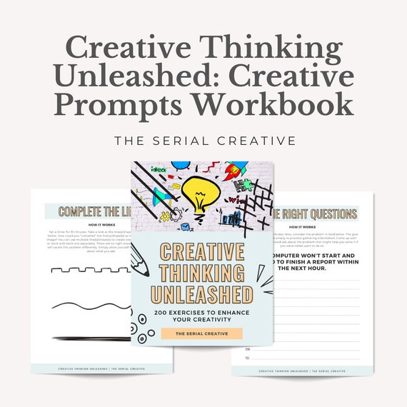 Creative Thinking Unleashed Workbook, Creative Activities Workbook Printable, Printable Creativity Workbook, Printable Workbook PDF