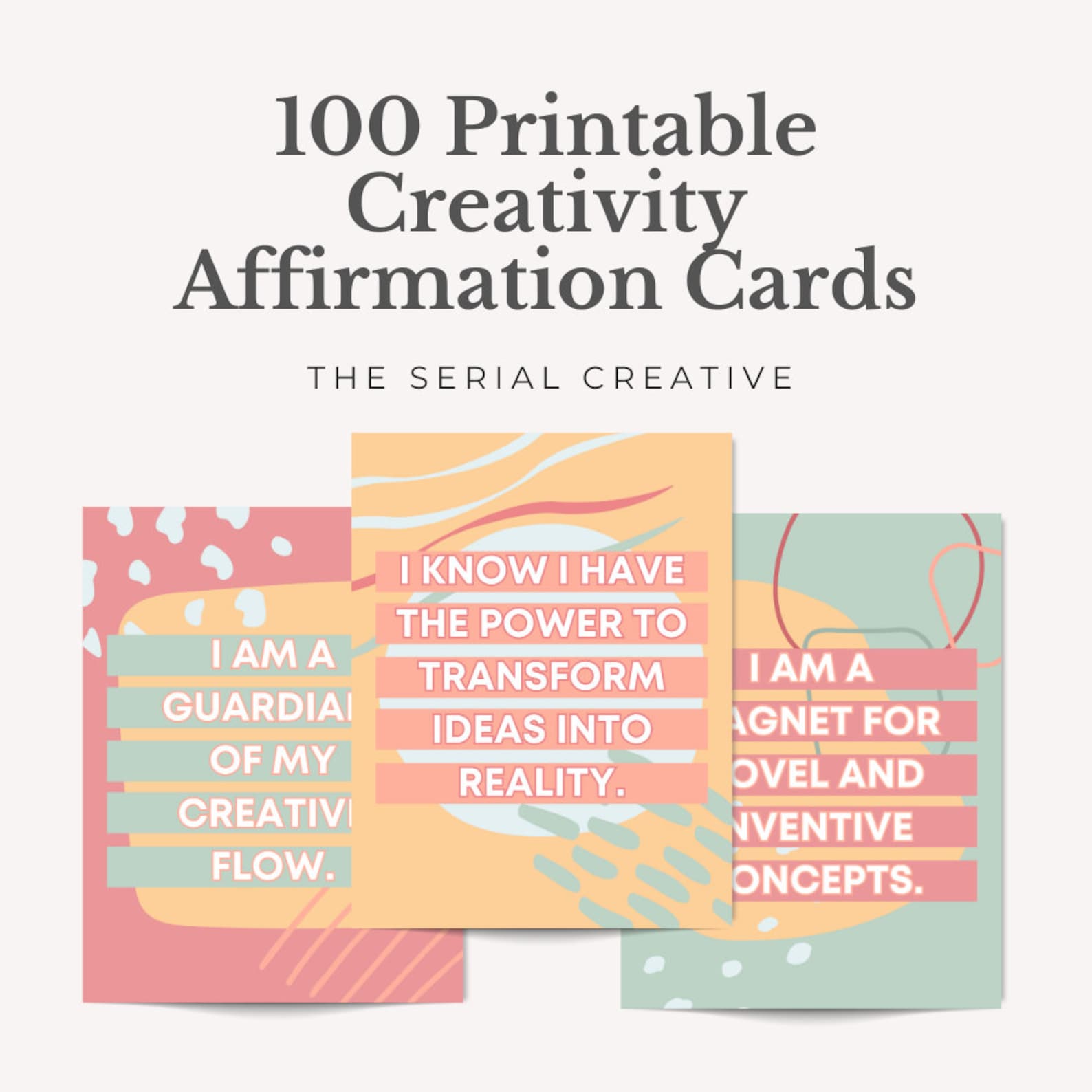 Printable Creativity Affirmation Cards Creativity Affirmation Cards
