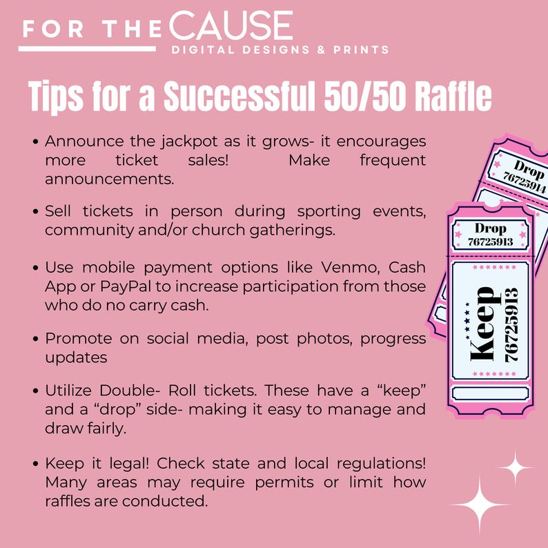 Pink Ribbon G Raffle Editable 50/50 Raffle Fundraiser Flyer Canva Template | Breast Cancer ...