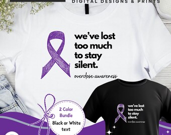 Diseño de lazo morado para concienciar sobre la sobredosis (SVG, PNG)