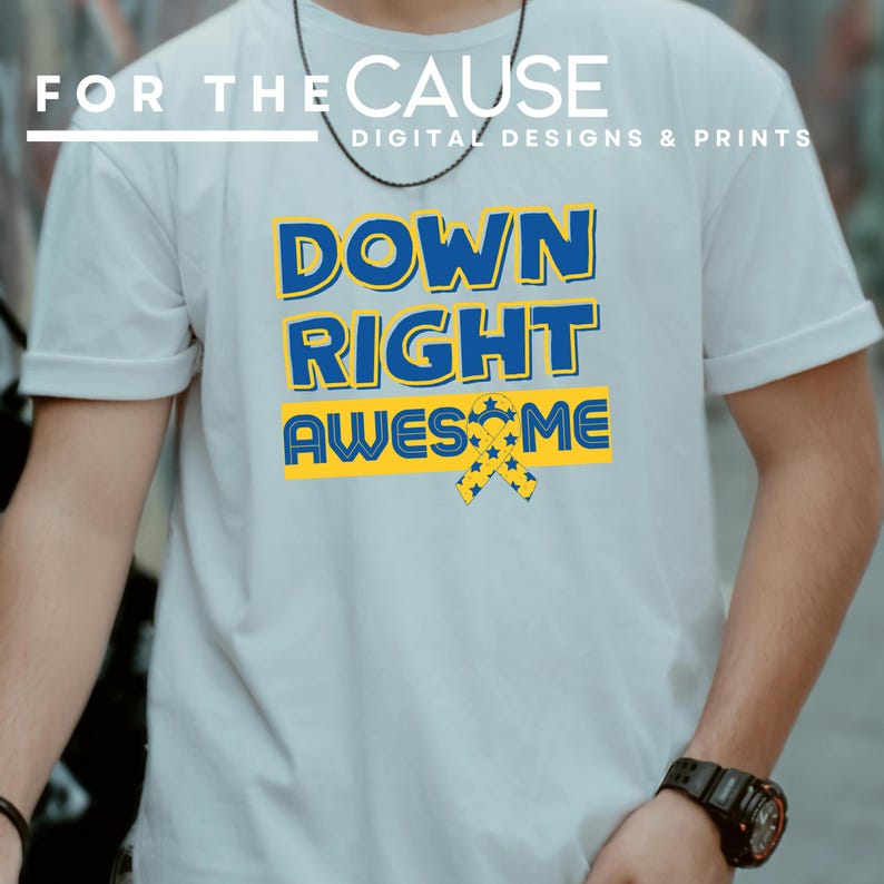 Down Syndrome PNG SVG | Down Right Awesome Awareness Ribbon Design ...