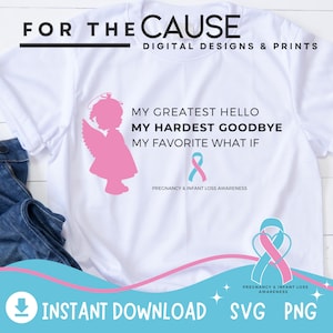 Infant and Pregnancy Loss Memory Awareness SVG PNG Miscarriage gift for mothers, Infant Loss Pink Blue Ribbon Infant Loss Gift Support