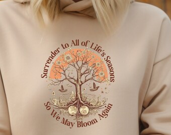 Boho Women's Hoodie: Seasons Tree Graphic Sweatshirt