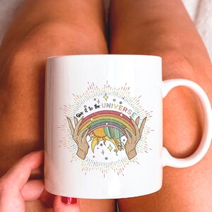 Give it to the Universe Mug, mystical feminist mug, rainbow mug, universe mug, gift for her mug, manifest mug, spiritual mug