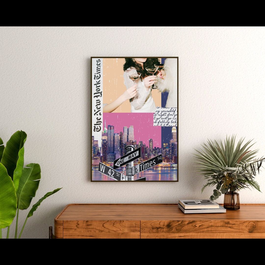 New York City Retro Art Print New York City Print Wall Art Poster Bar ...