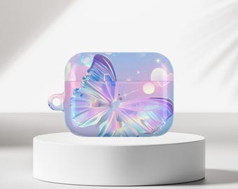 Holographic Butterfly AirPods Case: Pastel Protective Cover