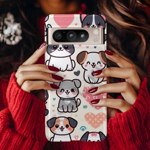 Funda para teléfono con diseño de perro, bonita funda de cachorro para Google Pixel 9, 8, 7, diseño de animal kawaii, funda protectora a prueba de golpes, regalo para amantes de los perros.