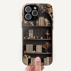 Vintage Bookshelf Samsung Case: Dark Academia Gothic Floral Cover