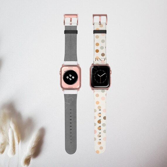? Custom monogram Apple Watch band Handmade Slim Apple Watch Band 49mm 46/45/44/42mm 38/40/41mm Full  main image 3
