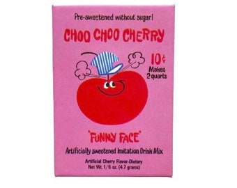 Vintage Cherry Kool Aid Magnet CHOO Choo CHERRY Pillsbury Funny Face Characters Refrigerator Decoration Fruit Engineer Nostalgia Cute Gift