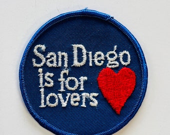 San Diego Is For Lovers Patch Vintage 1970s Unused Travel Souvenir California State Embroidered Iron or Sew On NOS Craft DIY Appliqué Gift