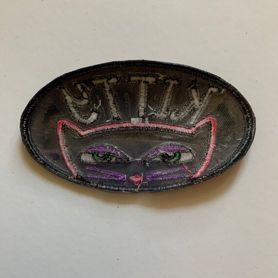 90s Vintage KITTY PATCH Unique Colors Kitten Blac… - image 2