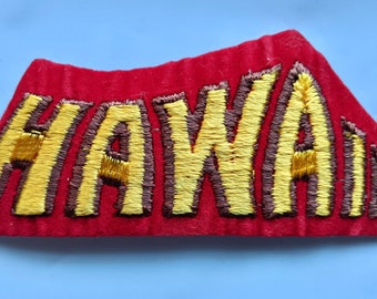 Vintage HAWAII State Patch 1970s Unused Cloth Travel America Souvenir Embroidered Iron or Sew On NOS Craft DIY Appliqué Gift