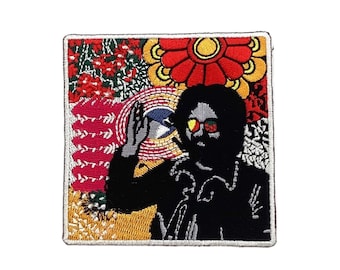 JERRY Patch Multicolor Grateful Dead Band Sew On Iron On Dead Head Psychedelic Embroidered Cloth Patch Diy Craft Unused NOS Appliqué Gift