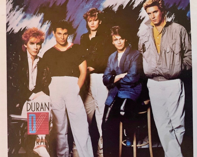 Original 80s TAPESTRY Duran Duran Unused Large Rock Art Wall Hanging Original Package Simon Le Bon John Taylor New Wave Gift