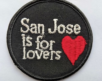 San Jose Is For Lovers Patch Vintage 1970s Unused Travel Souvenir California State Embroidered Iron or Sew On NOS Craft DIY Appliqué Gift