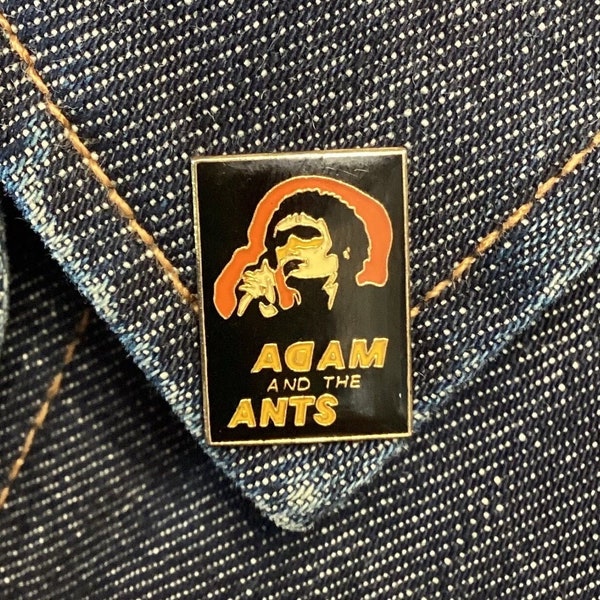 1980s ADAM ANT Enamel Tac Pin New Wave Vintage Metallic Pin Back Adam and The Ants Rock Band Guitar Pin Rock Memorabilia Unused NOS Gift