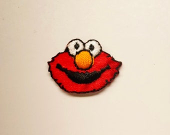 Elmo PATCH Sesame Street 80s Vintage Sew on Iron on badge NOS appliqué DIY craft gift novelty patch jeans jacket pants tv show