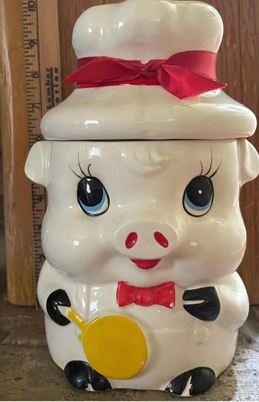 Vintage, Chef Pig, Cookie Jar. 1950’s, 2 Piece, Ceramic, No Chips or ...