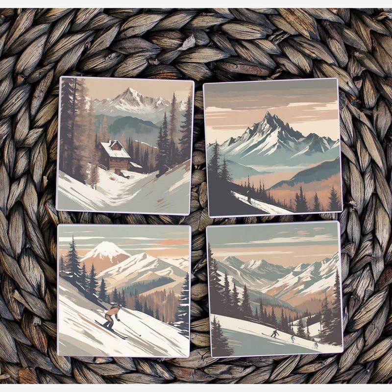 Vintage Ski Race Wall Decor 11.75