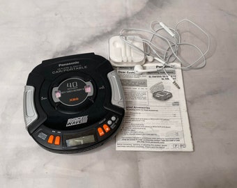 Panasonic Shockwave Portable CD player SL-SW511C Black w/ manual & headphones - Tested