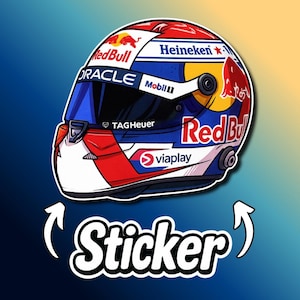 Max Verstappen Helmet Sticker: Red Bull Racing F1 Decal