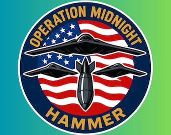 Operation Midnight Hammer Sticker: Patriotic Military Vinyl Decal