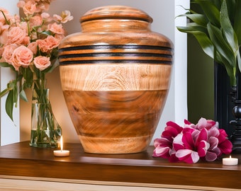 Best Urn for Human ashes Large wooden urn for cremation Adult urn box for Ashes Personalized Wooden urn Burial urn for Funeral wood box