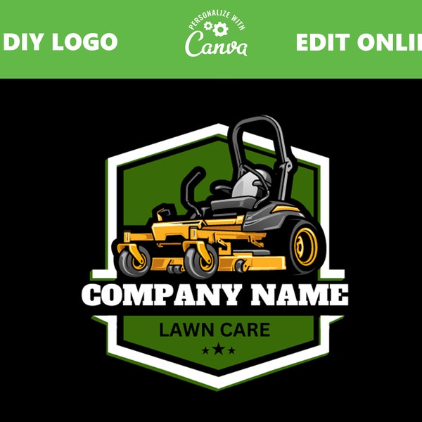 LAWN CARE Logo, Landscaping Logo, Lawn Mower, Zero Turn, Lawn Mowing Logo, Gardener Logo,Garden Service Logo,Tree logo(DIY Edit Online)