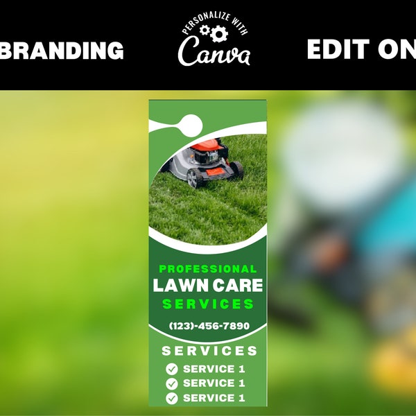 Lawn Care Door Hangers Etsy