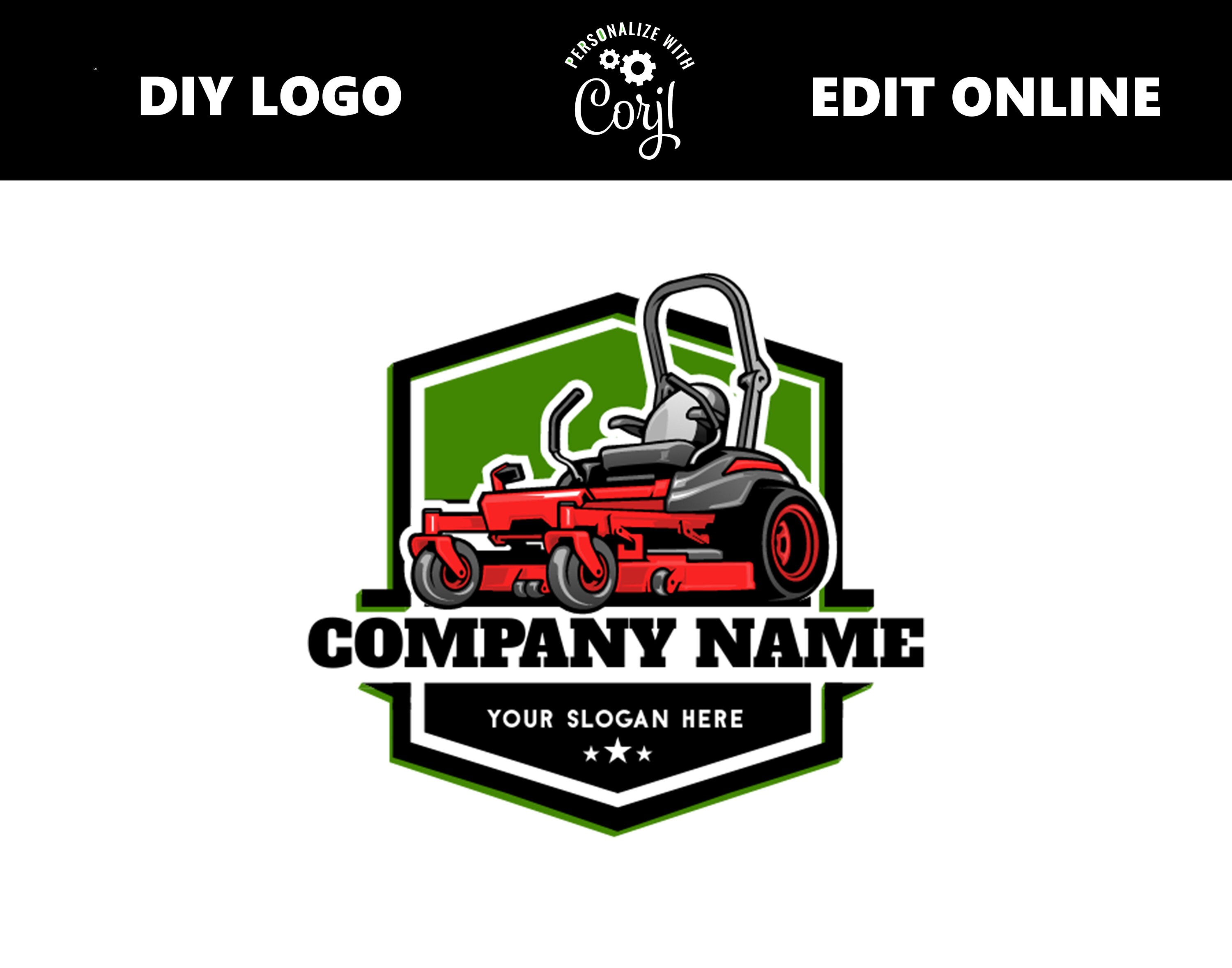 LAWN CARE Logo, Landscaping Logo, Lawn Mower, Zero Turn, Lawn Mowing