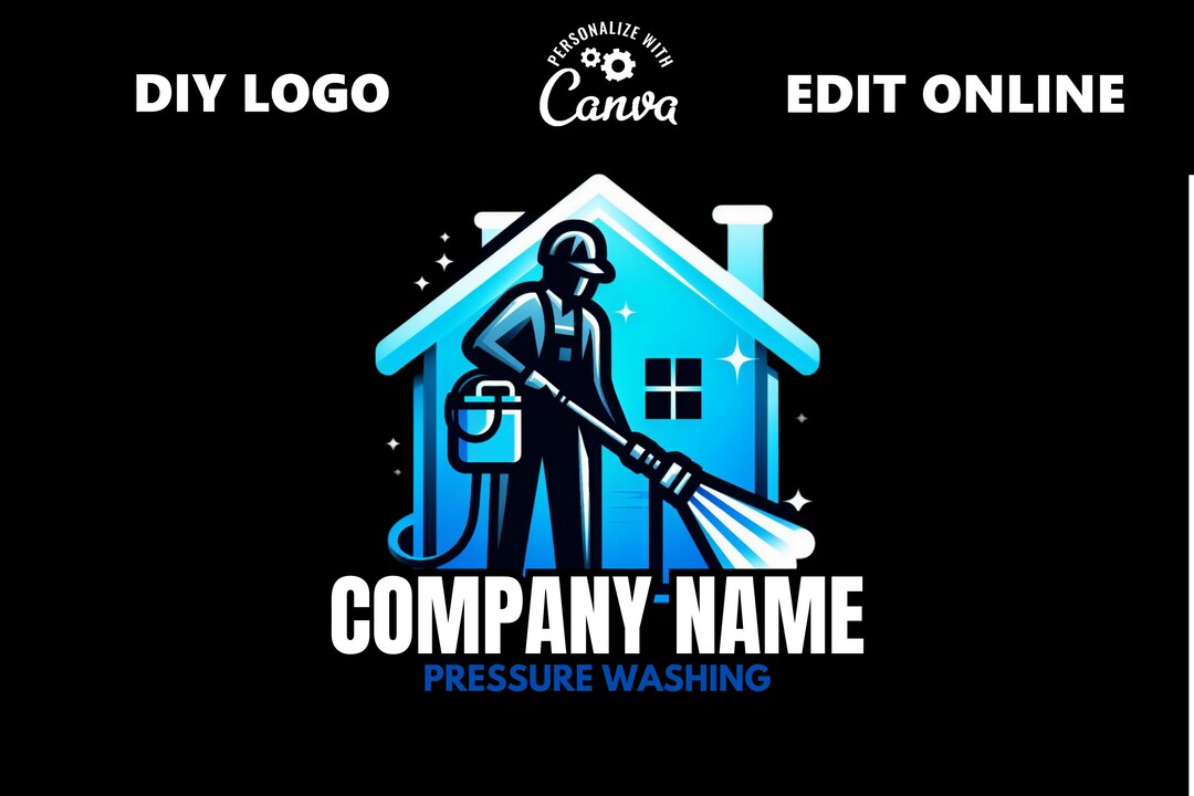 Pressure Washing Logo, Landscaping Logo, Cleaning Service, Power