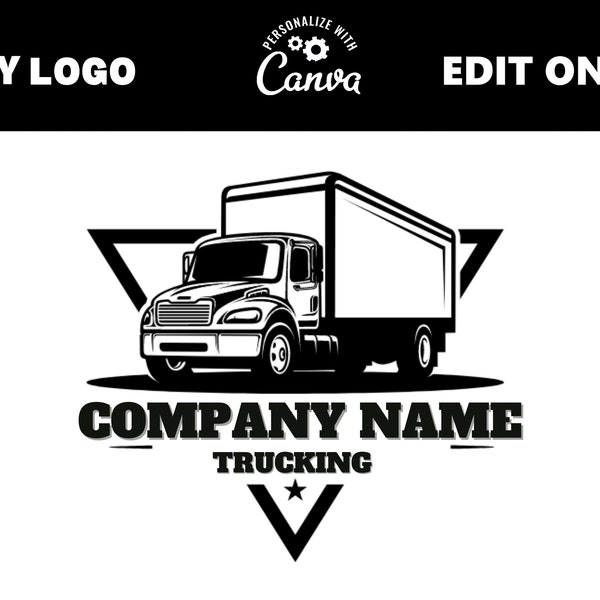 Trucking Logo, Logistics Logo, Box Truck logo, Truck SVG, Transportation Logo, Trucking, Branding, Advertisement, SVG Logo(DIY Edit Online)