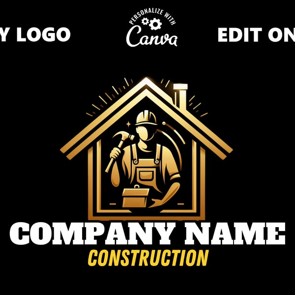 Construction Logo, Handy Man Logo, Home Painting Logo, Real Estate Logo, Contractor Logo, Home Renovation, Roofing Logo, Painting Logo,