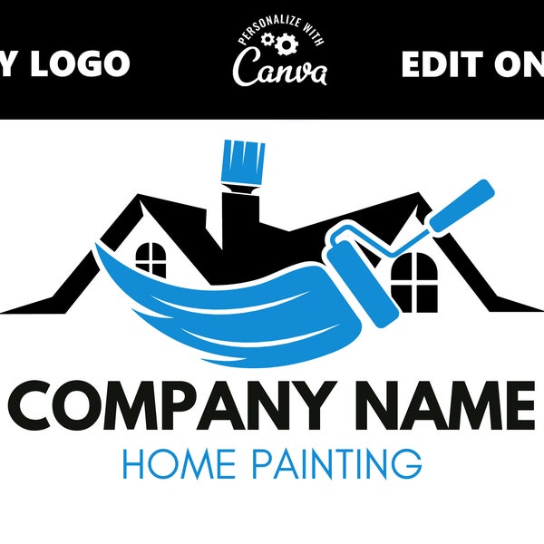 Logotipo de pintura del hogar, Registro de pintura de la casa, Logotipo de construcción, Logotipo de Handy Man, Renovación del hogar, Logotipo de techos, Logotipo de pintura, Logotipo de diseño del hogar