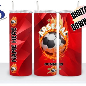 Support for your favorite Red and Gold North London Football/Soccer Team with our Custom Football Sublimation Tumbler Wrap-Customizable!