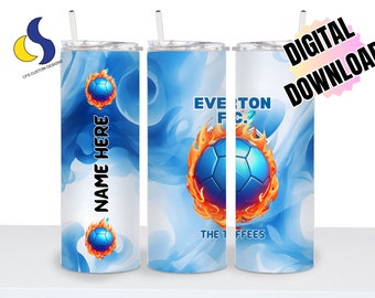 Support your favorite  Royal Blue and White Merseyside Football/soccer Team with our Custom Football Sublimation Tumbler Wrap-Customizable!