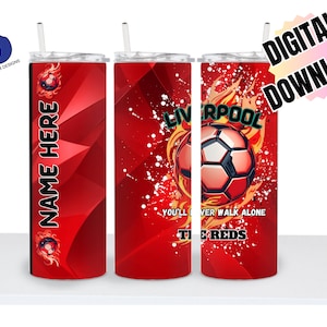 Support for your favorite Red Anfield, England Football Team with our Custom Football Sublimation Tumbler Wrap-Customizable!
