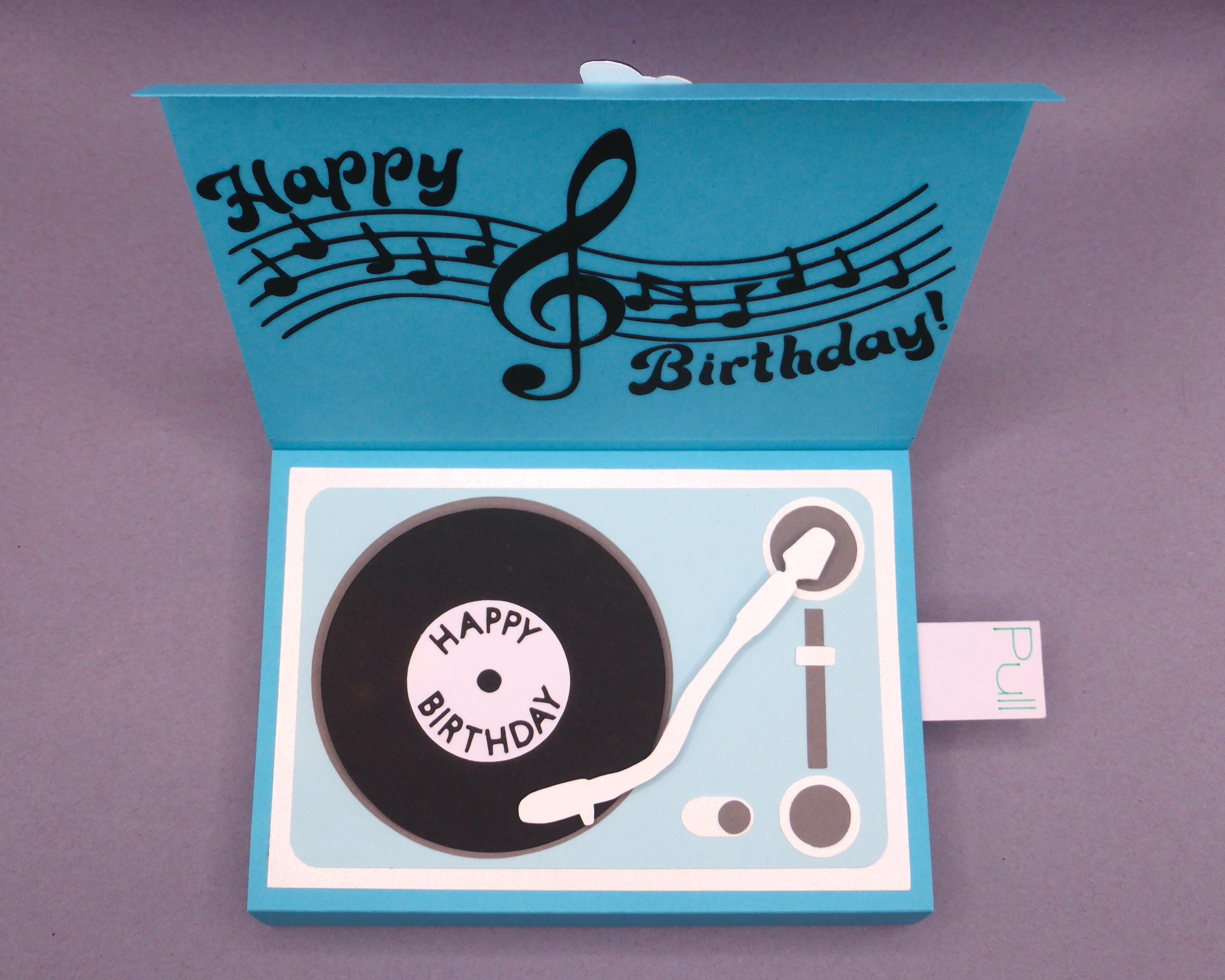 Retro Geburtstagskarte Mit Vinyl-Player – 'Have A Nice Day' In Hochwertigem Design
