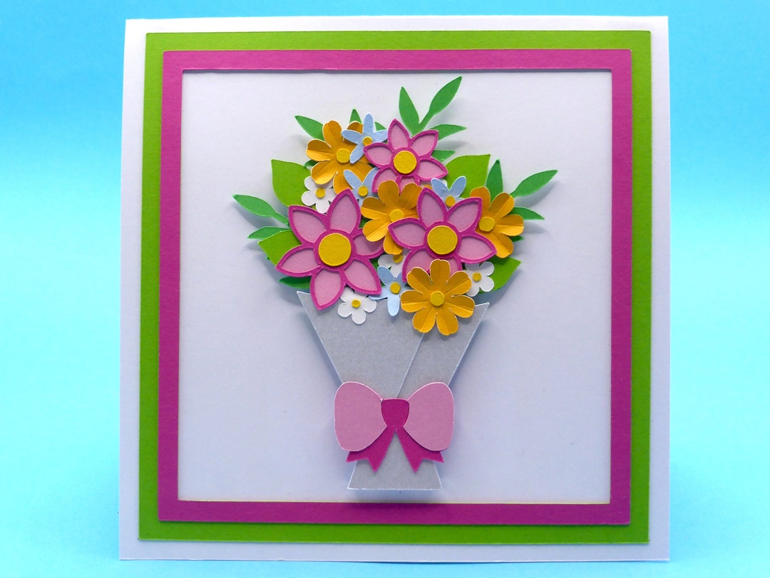 3D Pop up Handmade Birthday Card Featuring a Beautiful Bouquet of ...