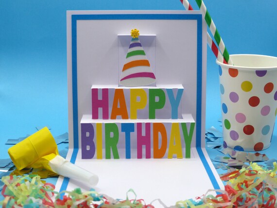 GREETING ART Biglietto di auguri di compleanno 3D pop-up per bambini e ragazzi