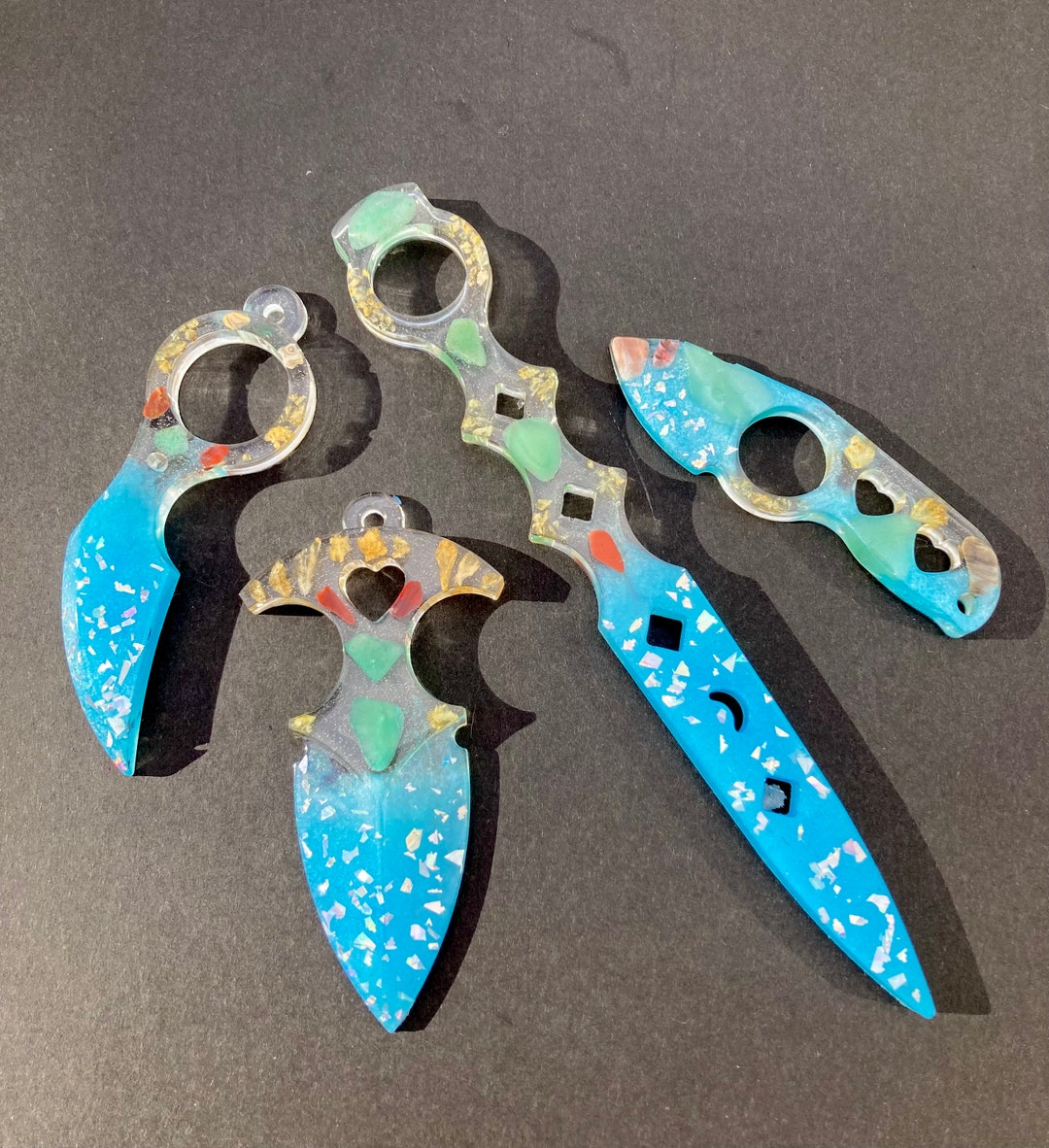 Emerald and Citrine Crystal Dagger Keychain Wands Etsy