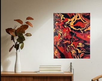 Original Acrylic Canvas "Bengal Fleece", 16" x 20" x .5"  Created 2023. Great gift idea as it is a one of a kind painting.