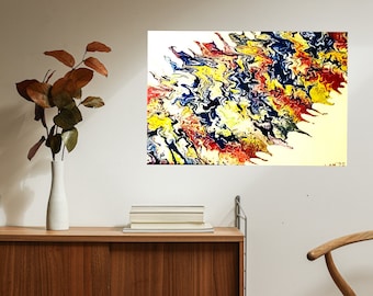 Original Acrylic Canvas "Carney Splash" 20" X 16" X .5" Created 2023. A great gift idea as it is a one of a kind painting (no duplicates)