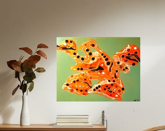 Original Acrylic Canvas "Golden Toad" 20" x 16" x .5" Created 2021. A great gift idea as it is a one of a kind painting (no duplicates)