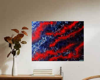 Original Acrylic Canvas "Vengeance" 20" x 16" x .5" Created 2023. A great gift idea as it is a one of a kind painting (no duplicates)