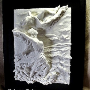 High Relief Wall Art, Elegant 3D Figure Sculpture Framed Artwork