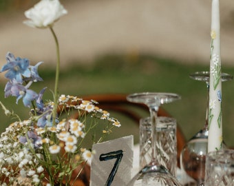 Hand Painted Floral Taper Candles