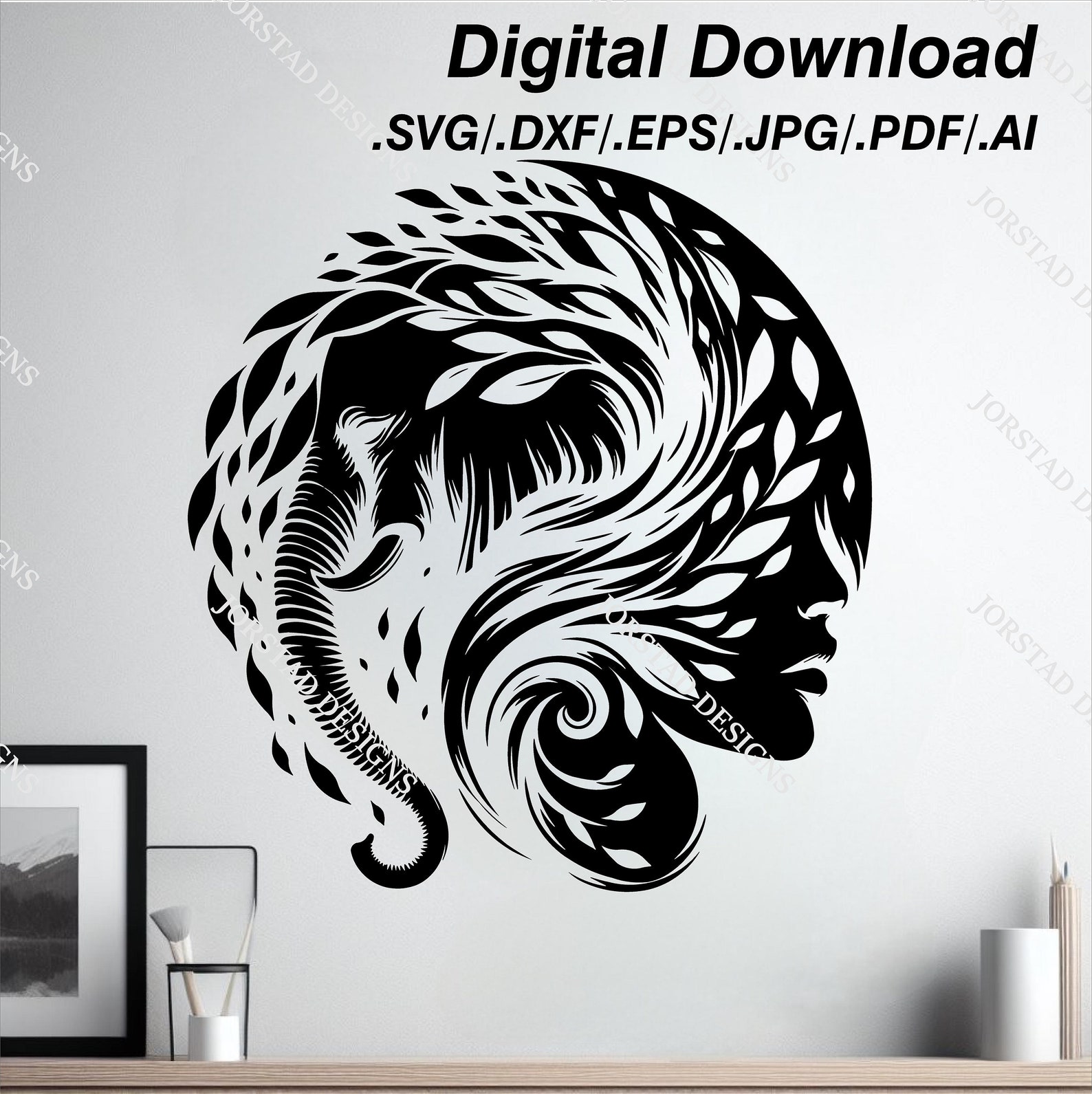 Elephant Inspired, Abstract, Computer File, Cuttable, Digital Download ...