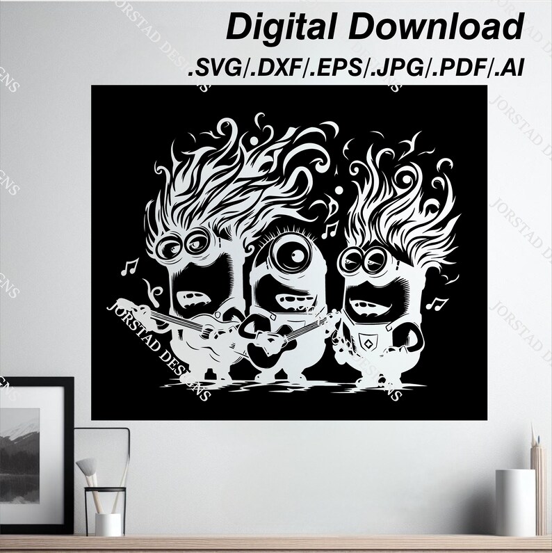 Minion Humor and Singing, Inspirational, Abstract, Cuttable, Digital ...